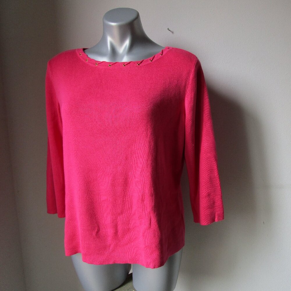 Dusty rose boatneck sweater 3/4 sleeve, XL Liz Claiborne